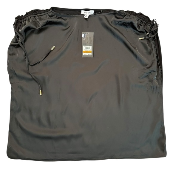 Nine West Ruched Shoulder Tie Elegant Black Women's Top Size 3X NWT - Picture 16 of 17